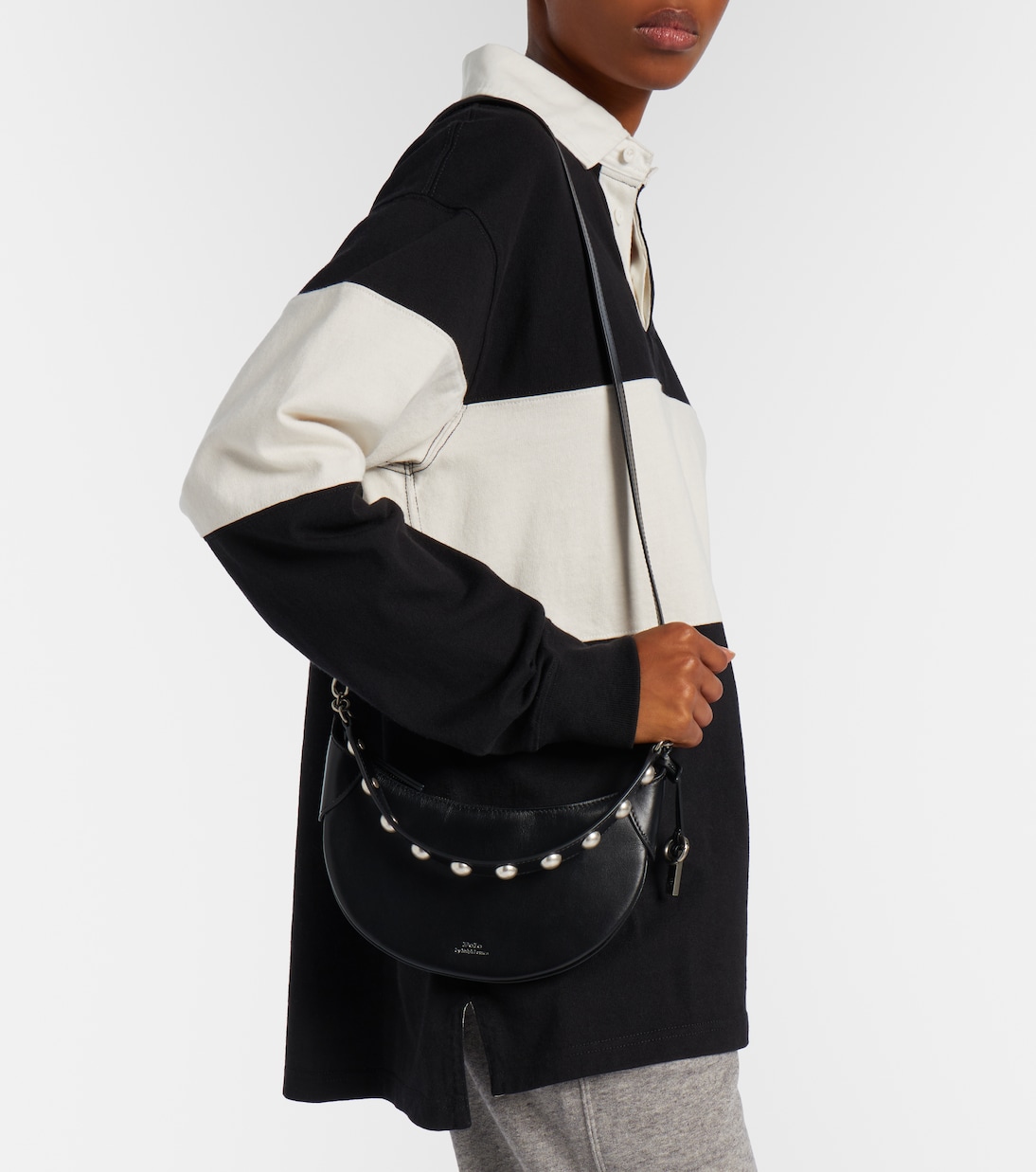 Polo ID Mini studded leather shoulder bag | Polo Ralph Lauren