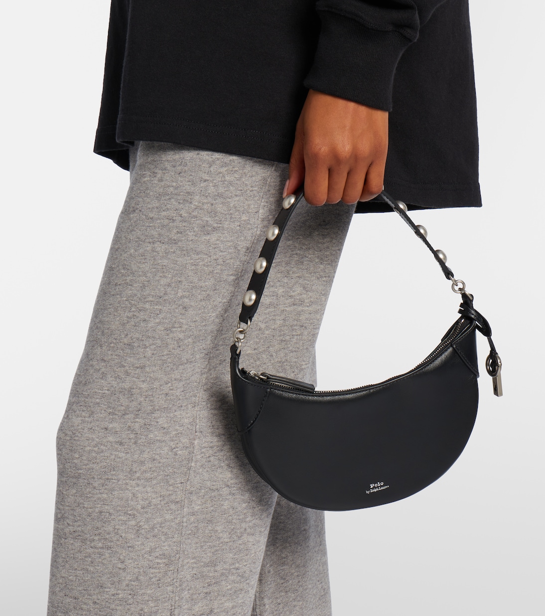 Polo ID Mini studded leather shoulder bag | Polo Ralph Lauren