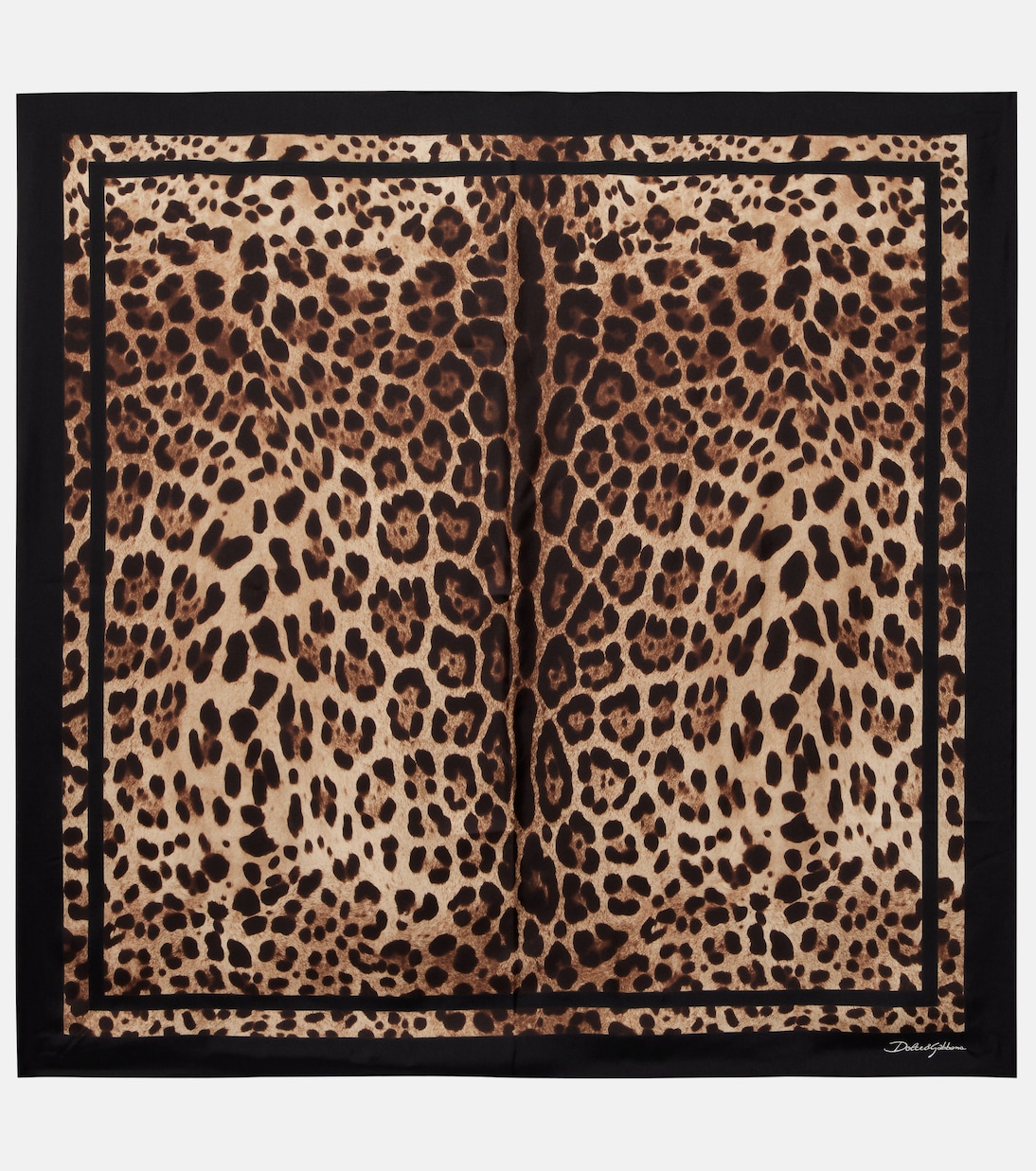 Leopard-print silk scarf | Dolce&Gabbana