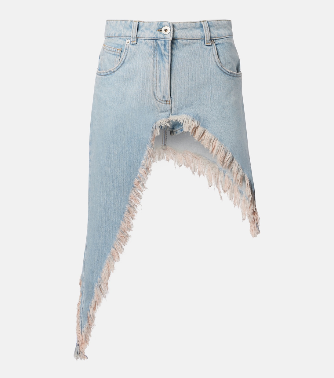 Asymmetric distressed denim miniskirt | Blumarine