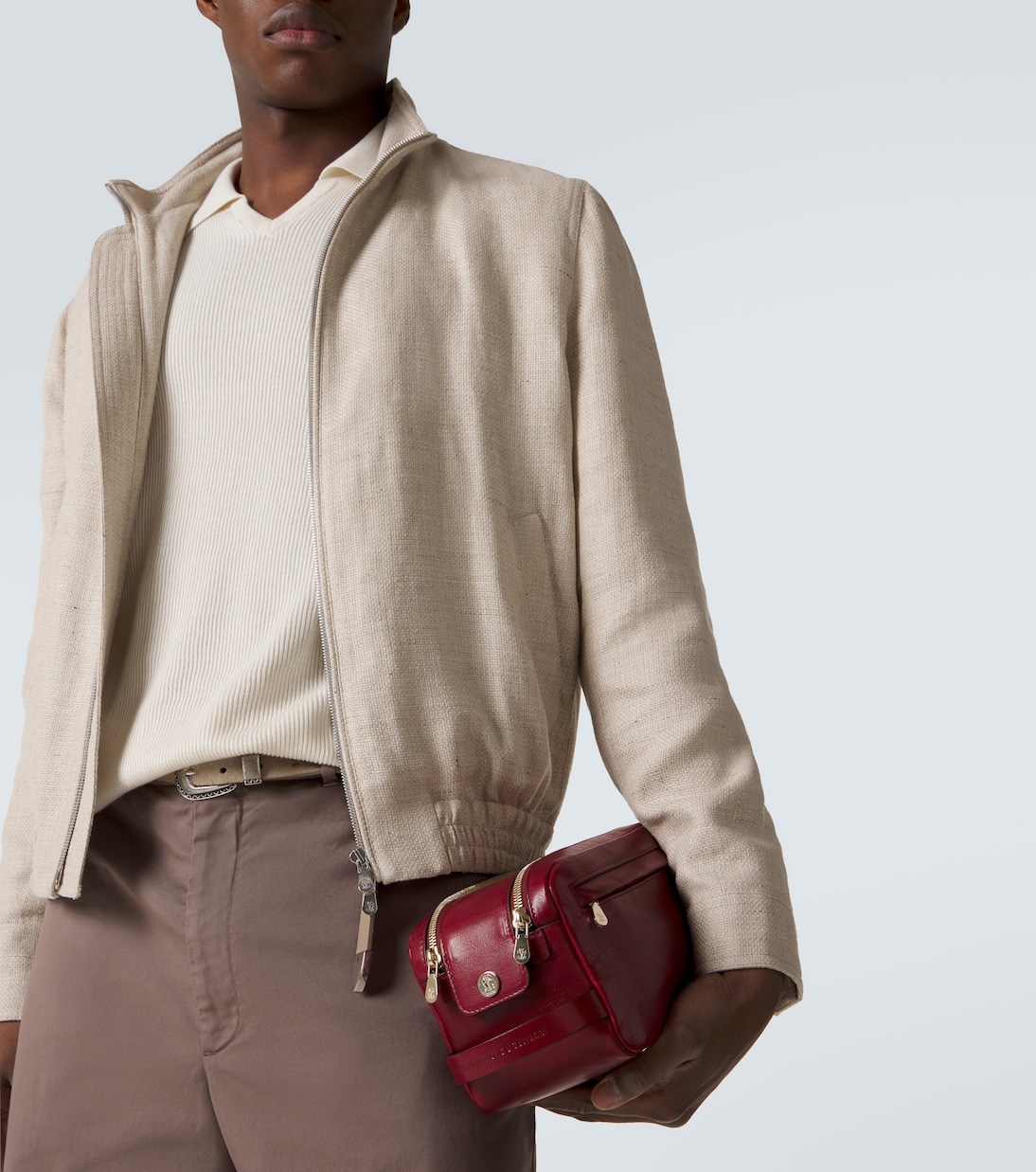 Trousse de toilette en cuir | Brunello Cucinelli