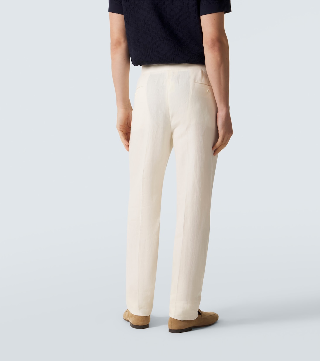 Tapered linen pants | Rubinacci