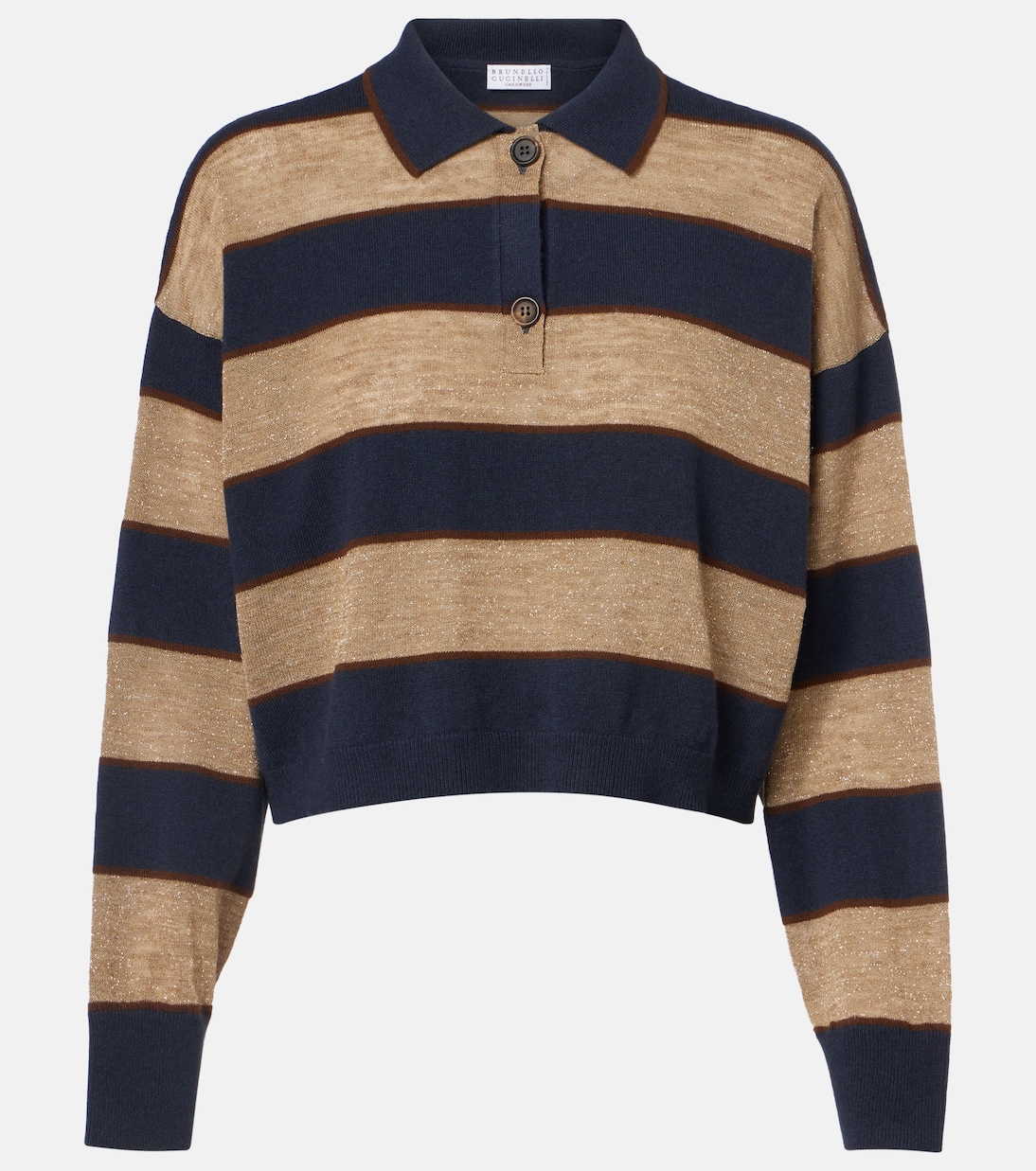 Wool, cashmere, and silk polo sweater | Brunello Cucinelli