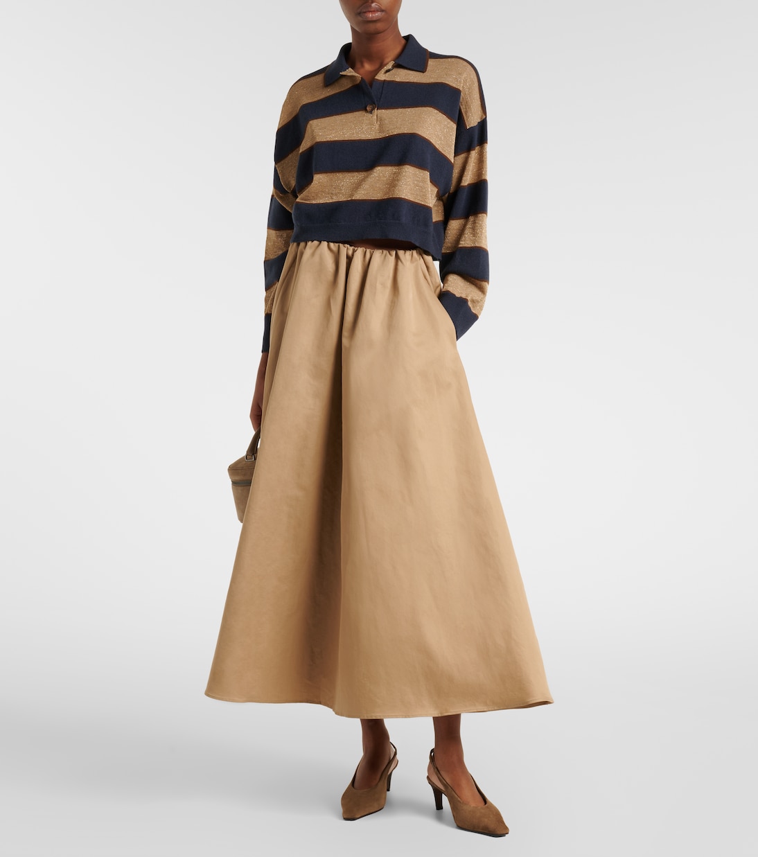 Wool, cashmere, and silk polo sweater | Brunello Cucinelli