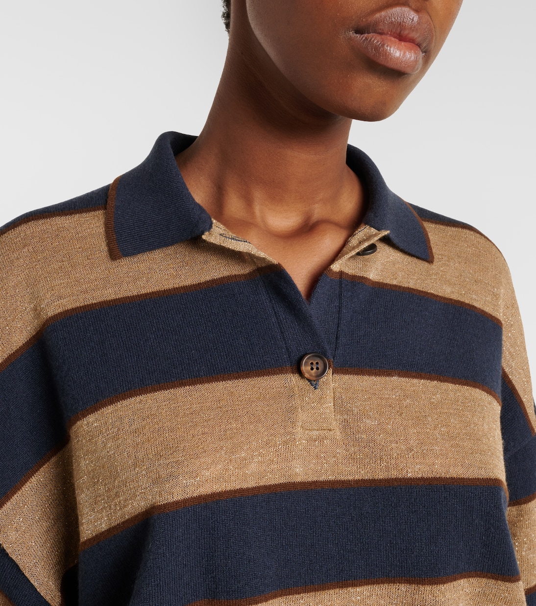 Wool, cashmere, and silk polo sweater | Brunello Cucinelli