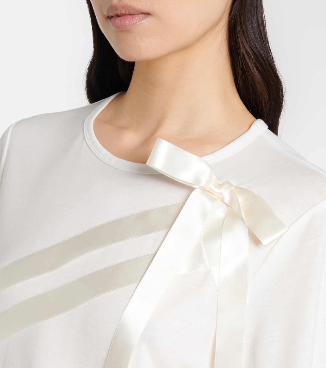 Bow-detail jersey T-shirt | Simone Rocha