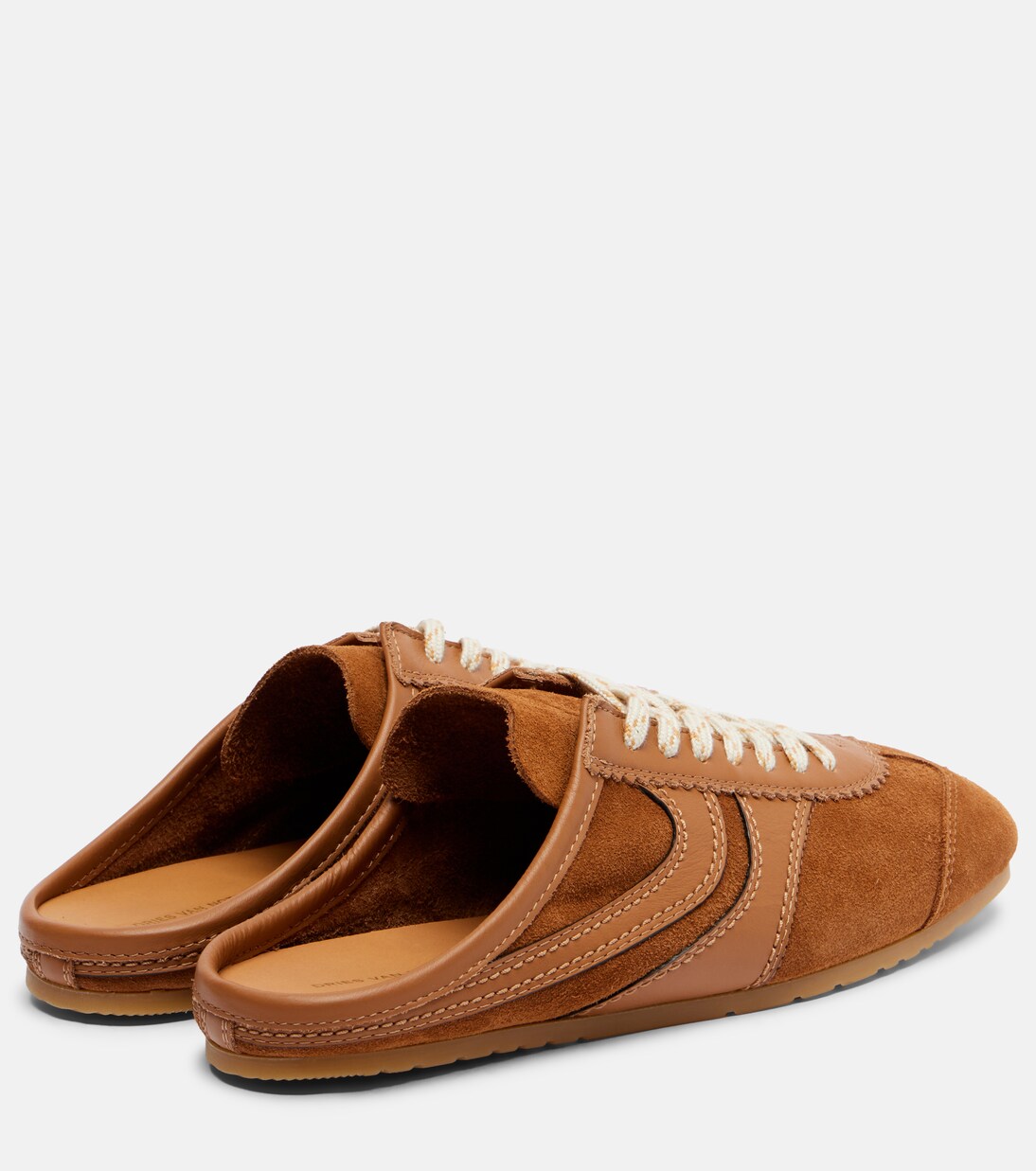 Leather-trimmed suede sneakers | Dries Van Noten
