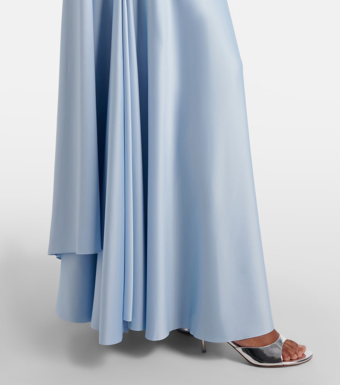 Cece halterneck crêpe and satin gown | Solace London