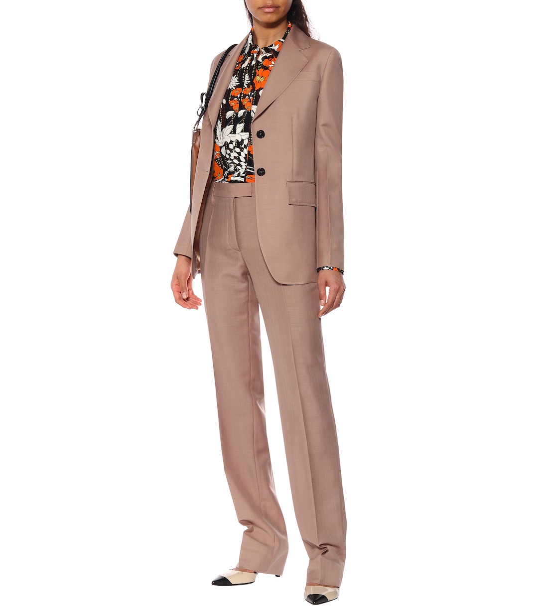Mid-rise straight mohair-blend pants | Prada