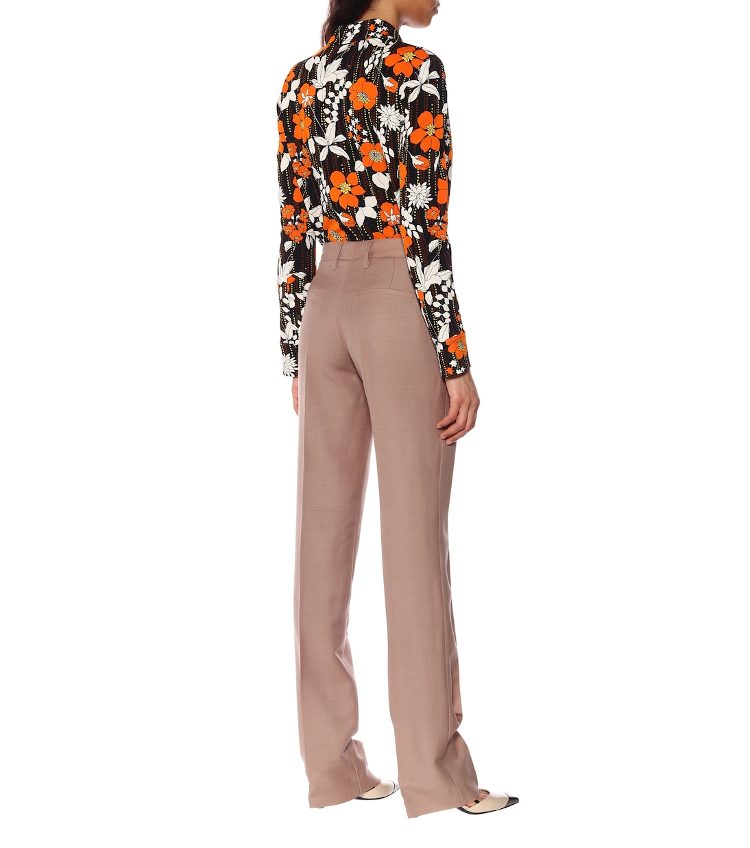 Mid-rise straight mohair-blend pants | Prada