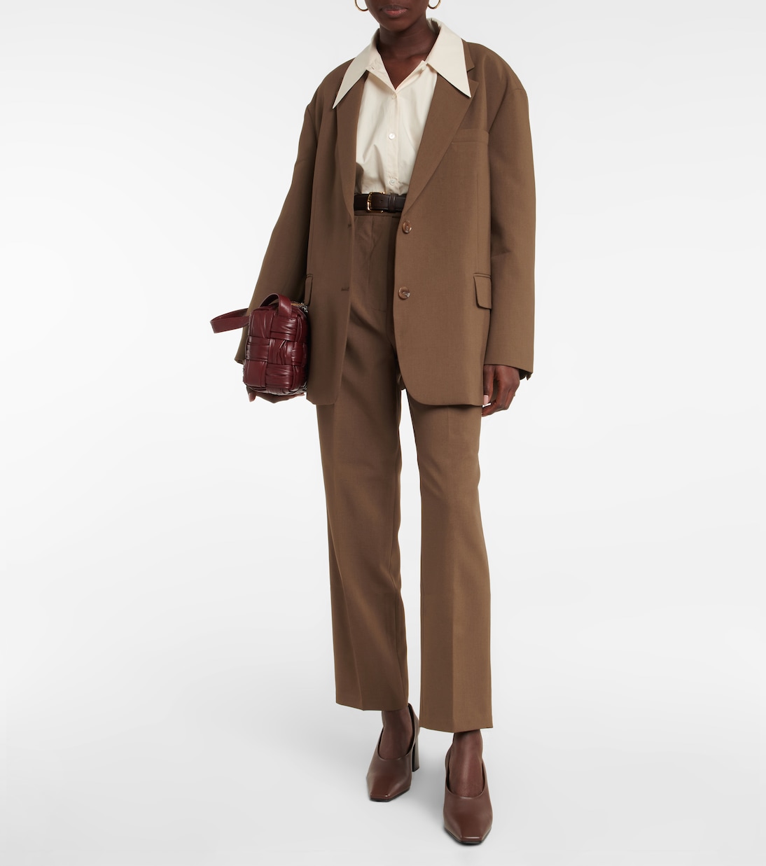 Pantalones rectos Bea de sarga | The Frankie Shop