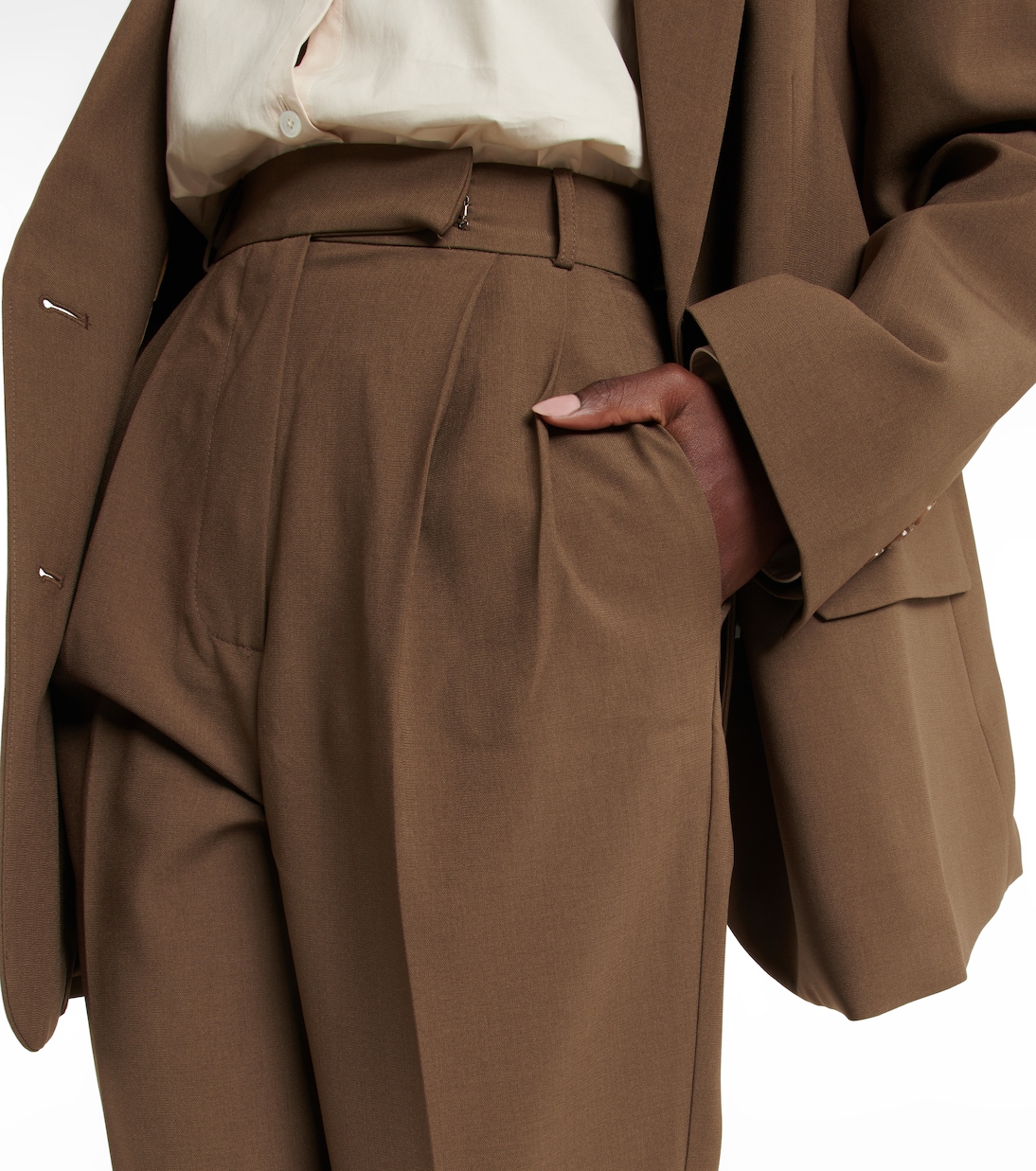 Pantalones rectos Bea de sarga | The Frankie Shop