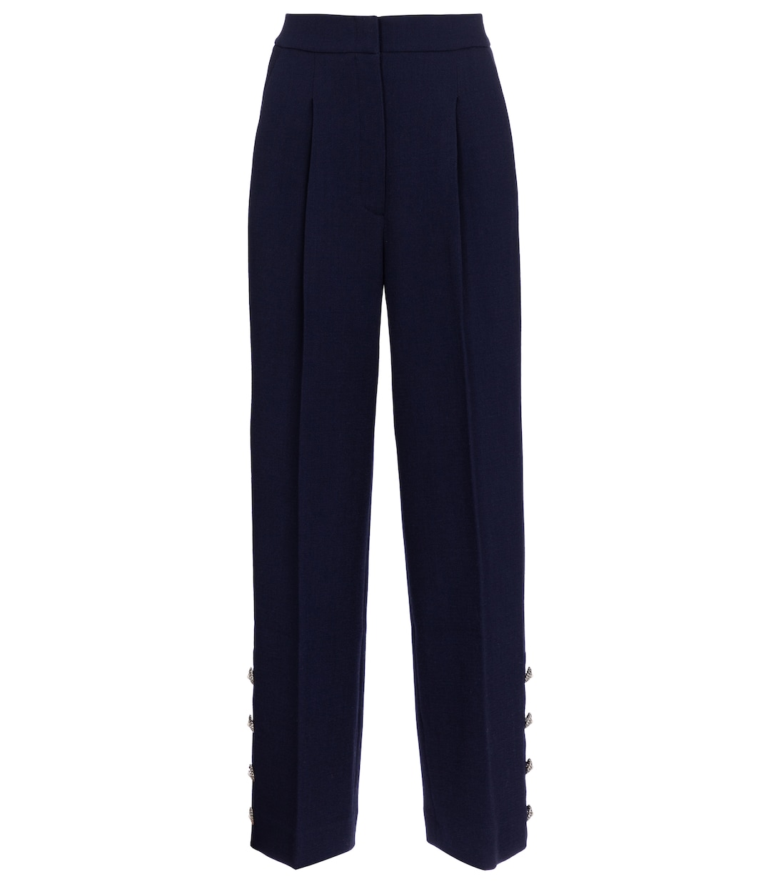 Pantalon ample en crêpe de laine mélangée | Alessandra Rich