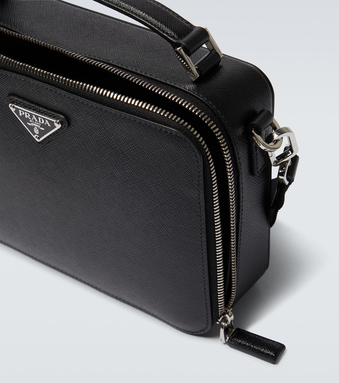 Brique leather shoulder bag | Prada