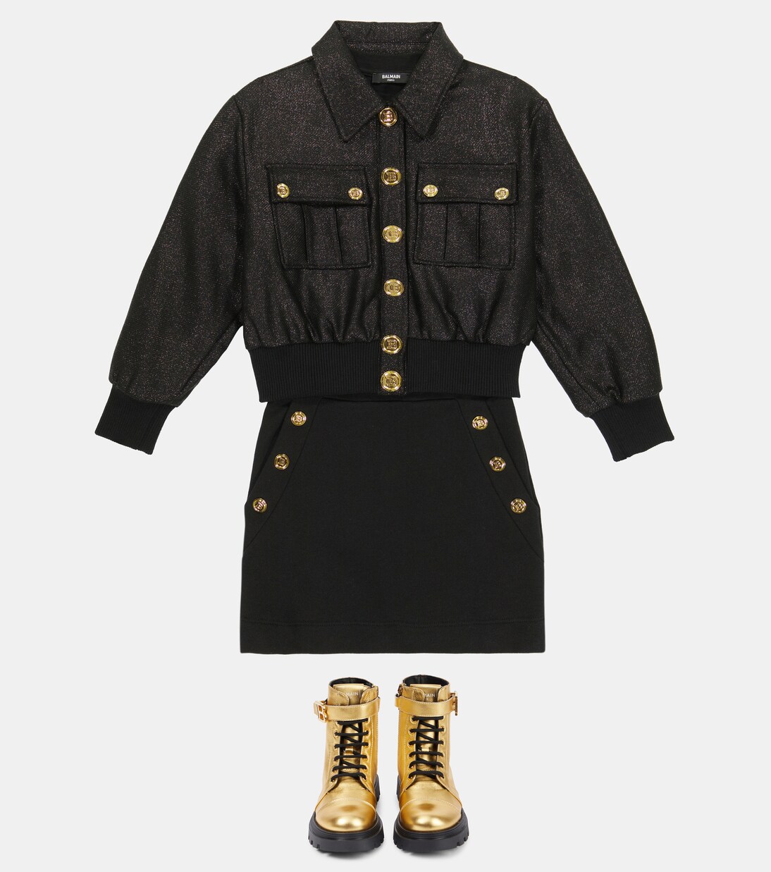 Chaqueta bomber con glitter | Balmain Kids