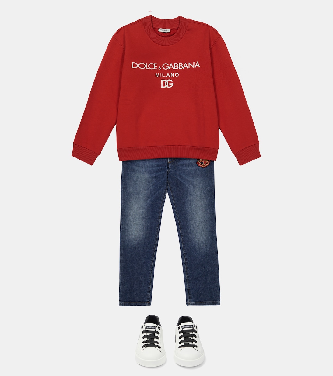 Sudadera en jersey de algodón con logo | Dolce&Gabbana Kids