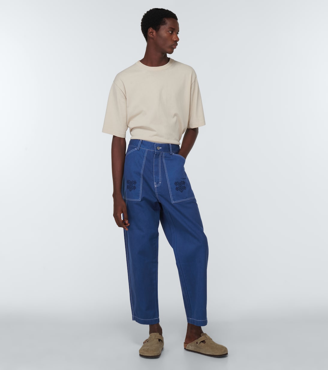 Jeans rectos bordados | Adish