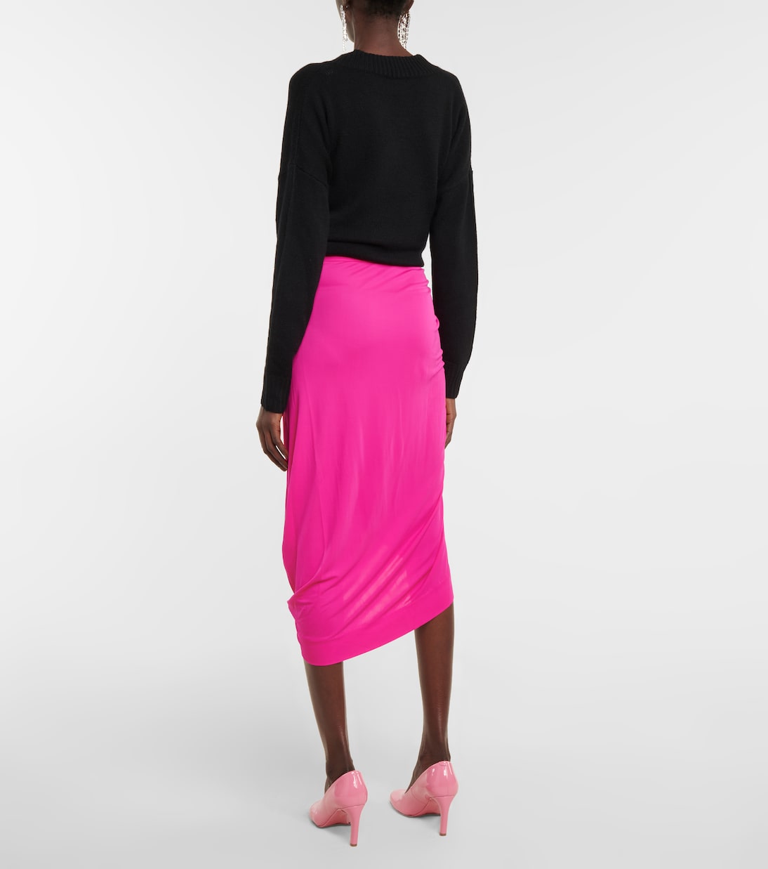 Draped jersey midi skirt | Dries Van Noten