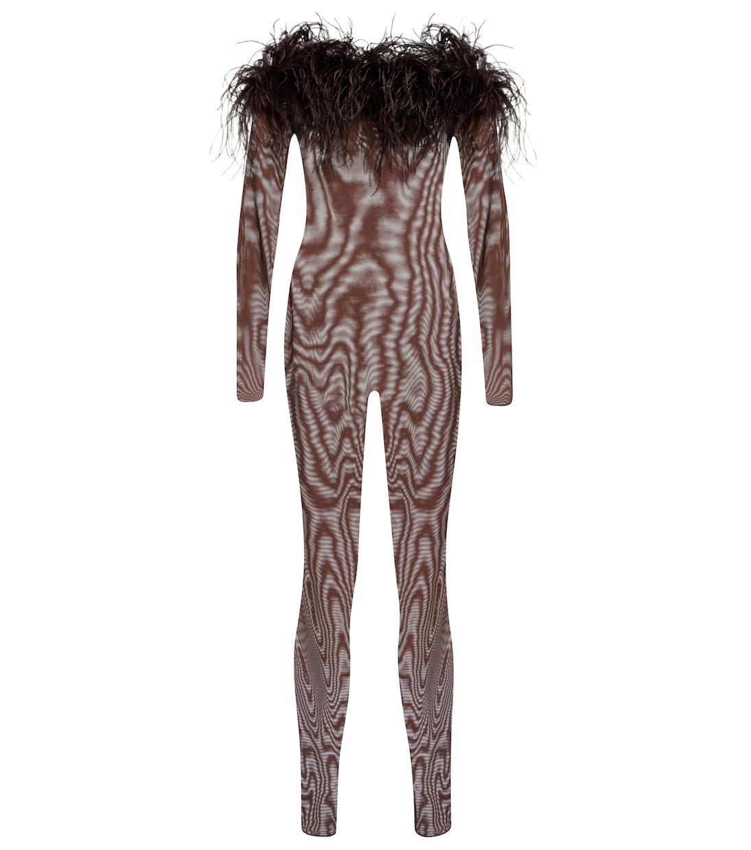 Jumpsuit in mesh con piume | Oséree