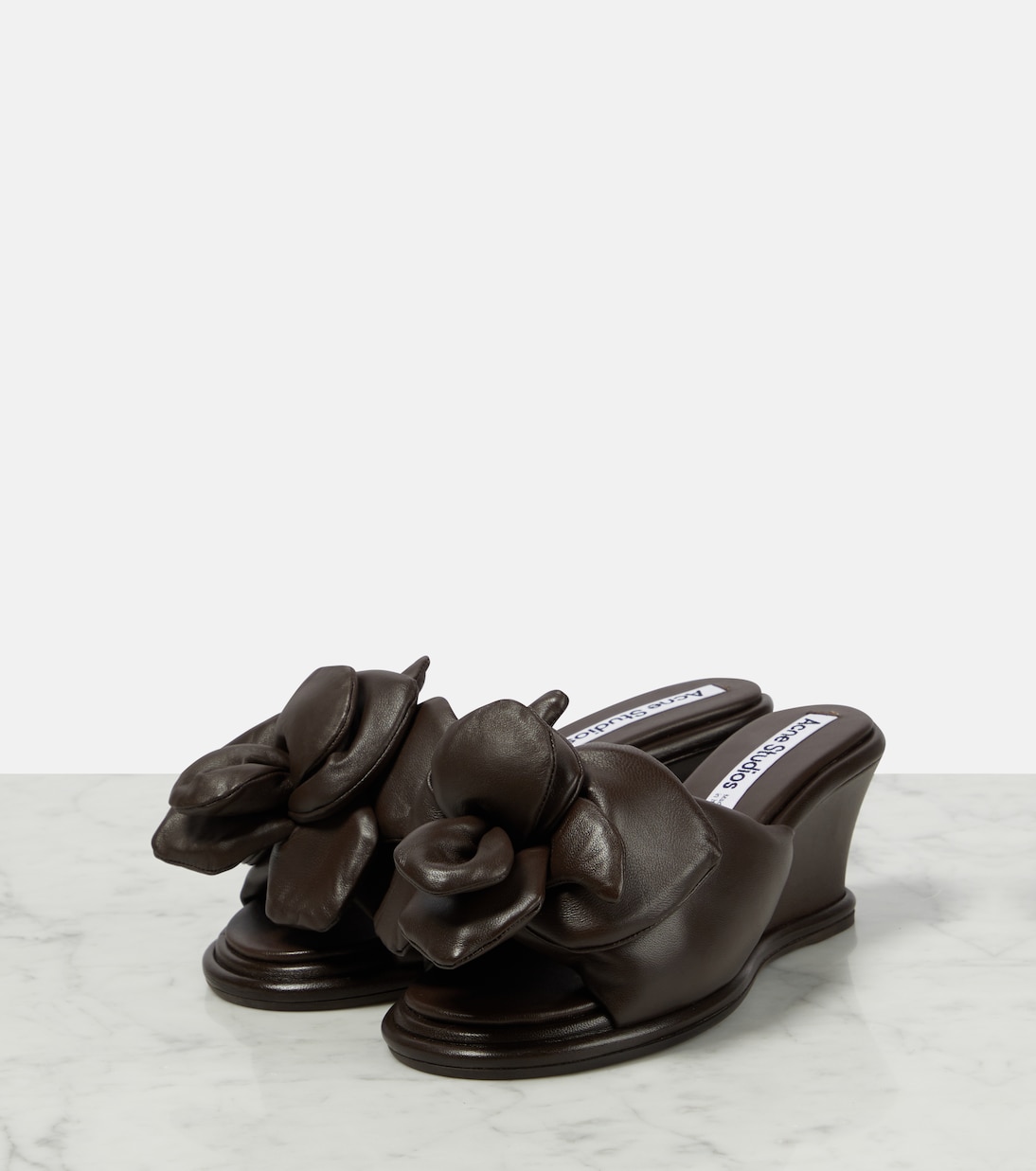 Leather wedge mules | Acne Studios