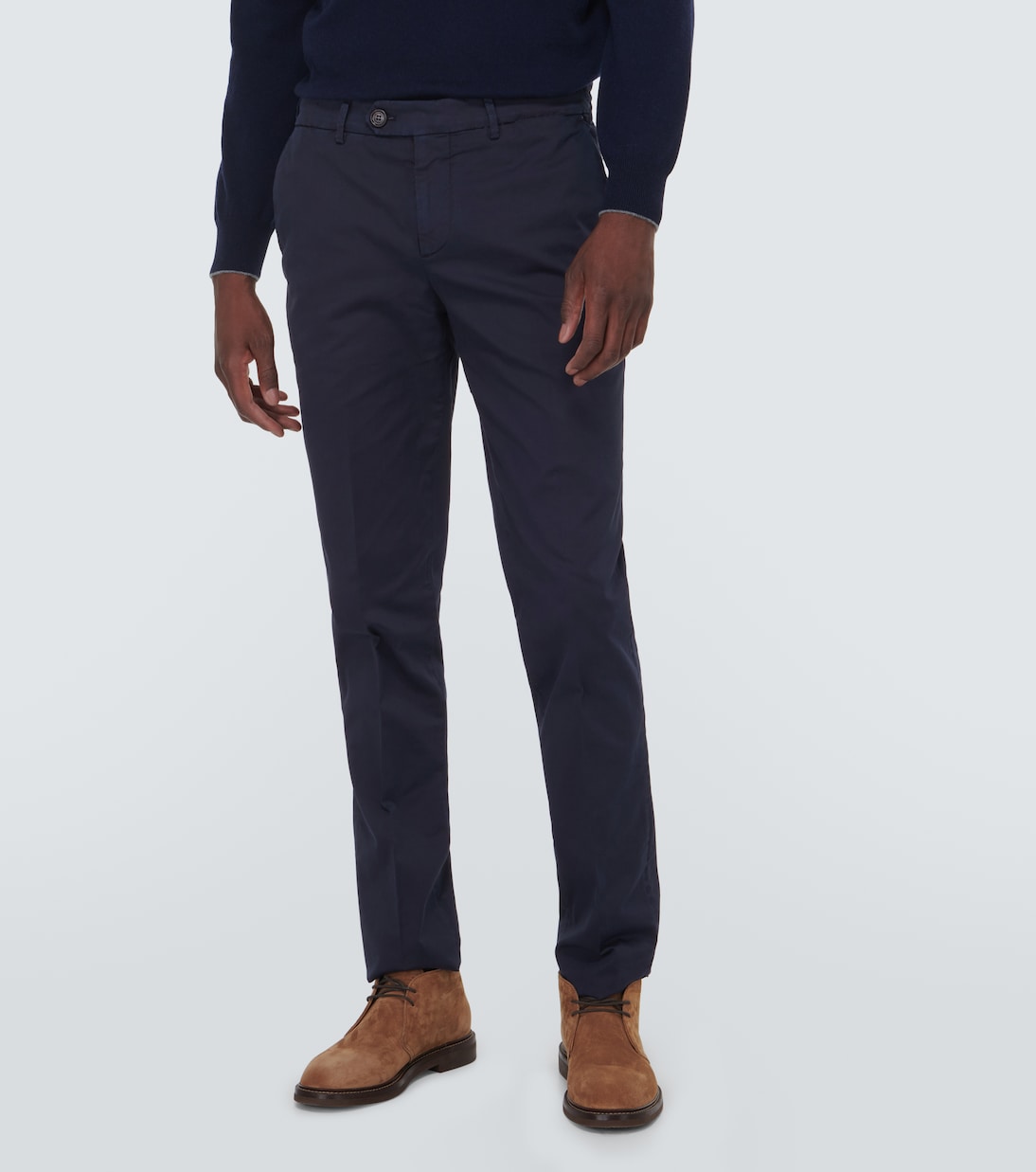 Pantalones slim en gabardina de algodón | Brunello Cucinelli