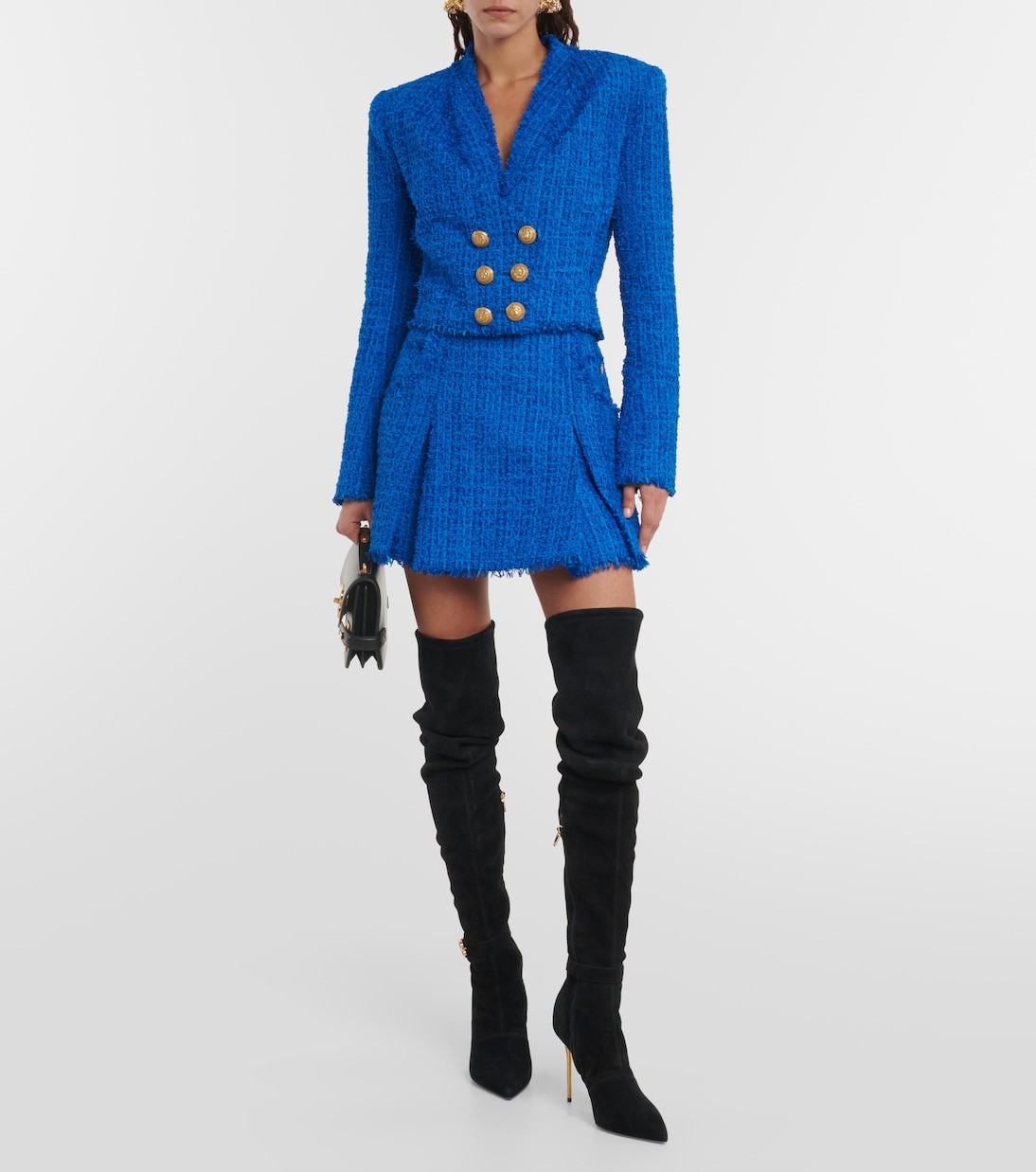 Blazer cropped in tweed | Balmain