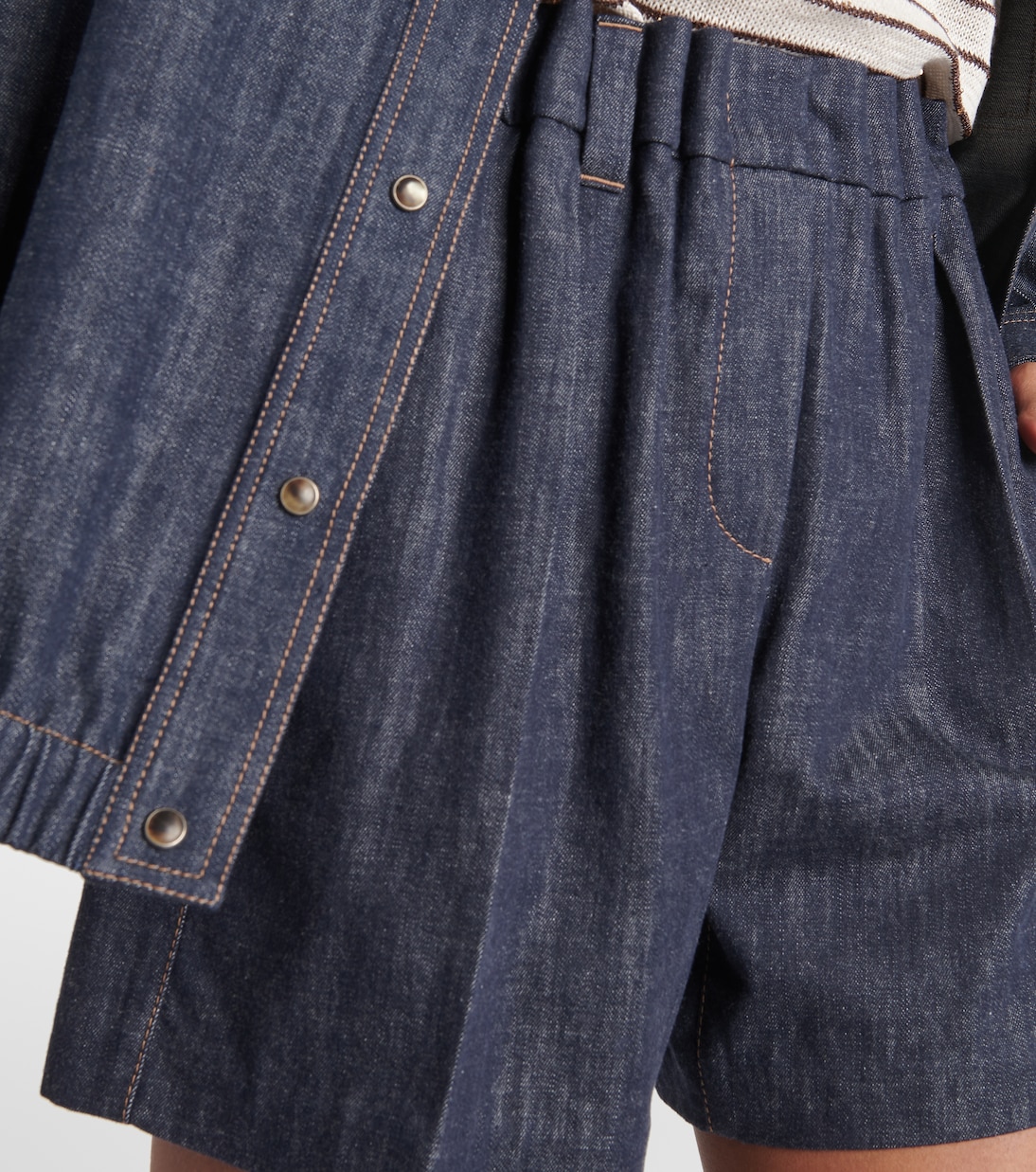 Short à taille haute en jean | Brunello Cucinelli