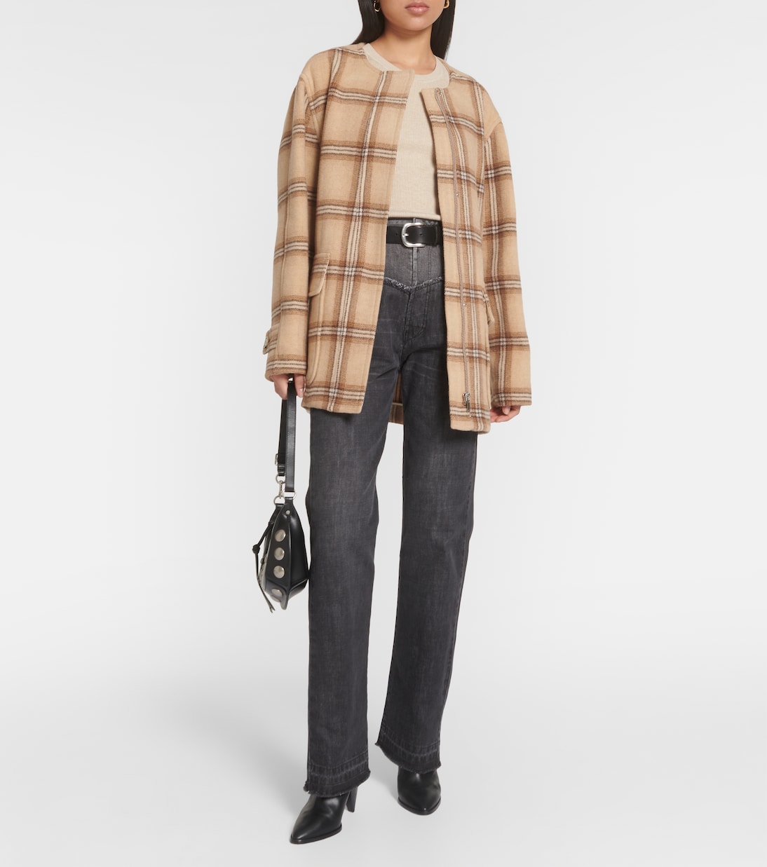 Checked wool blend coat | Isabel Marant