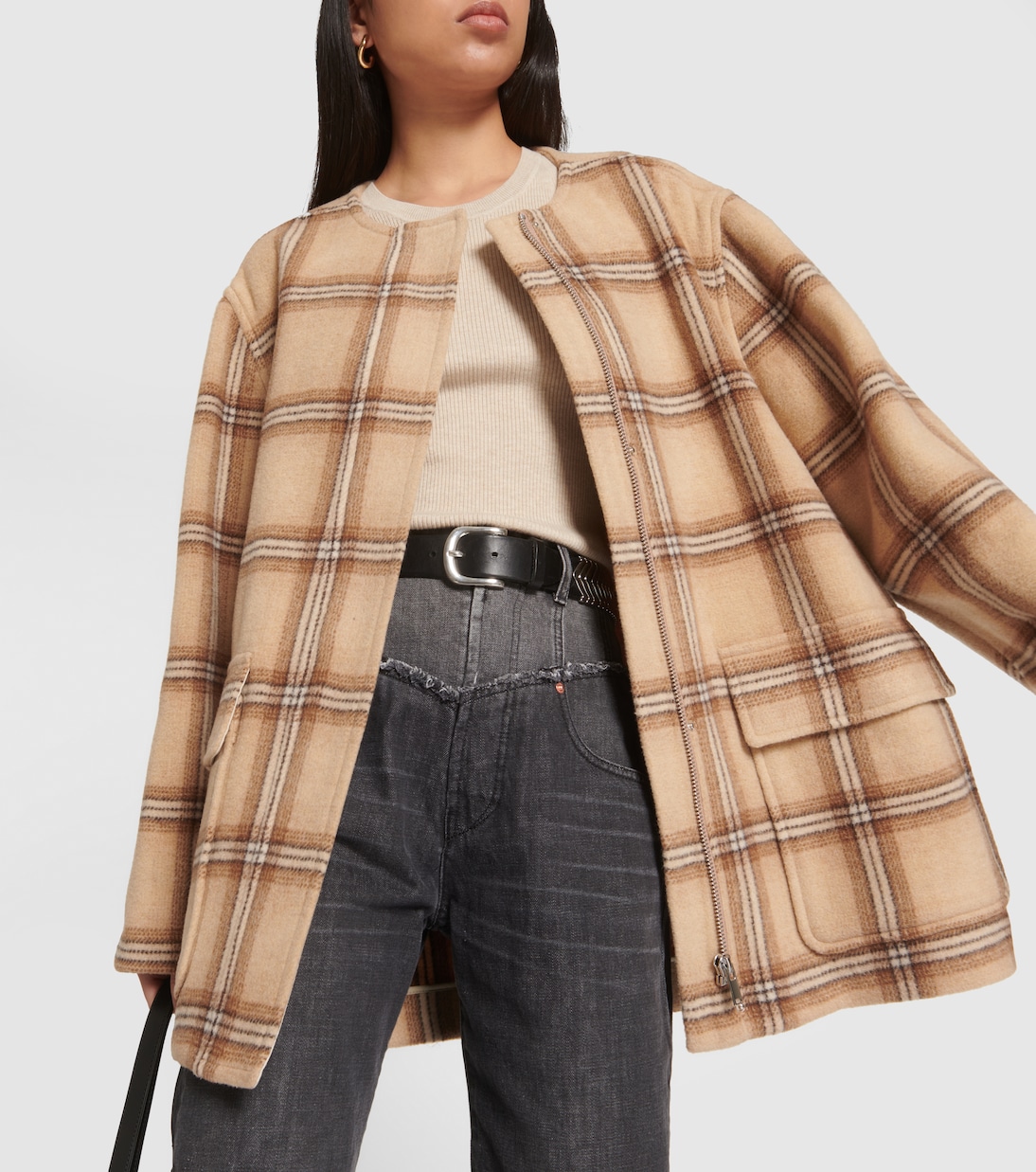 Checked wool blend coat | Isabel Marant