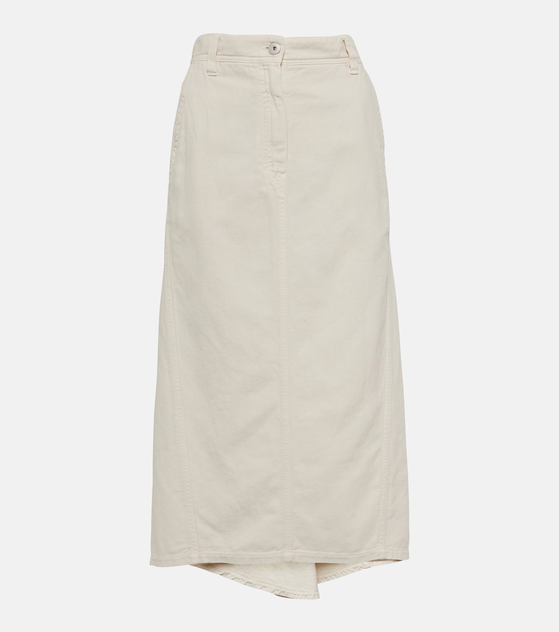 Falda midi de algodón y lino | Brunello Cucinelli
