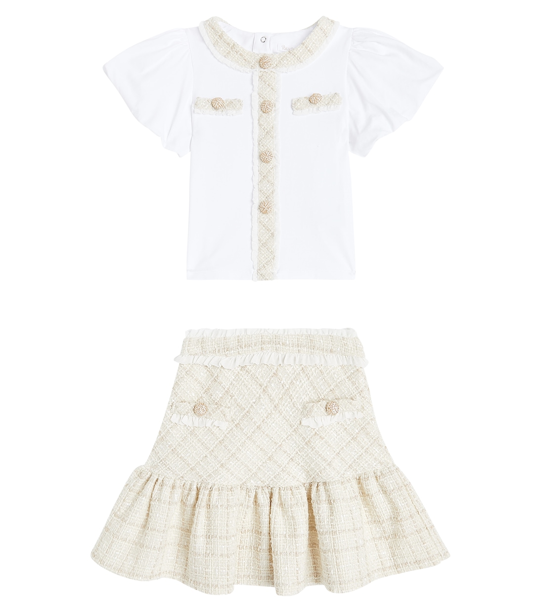 Tweed blouse and skirt set | Patachou