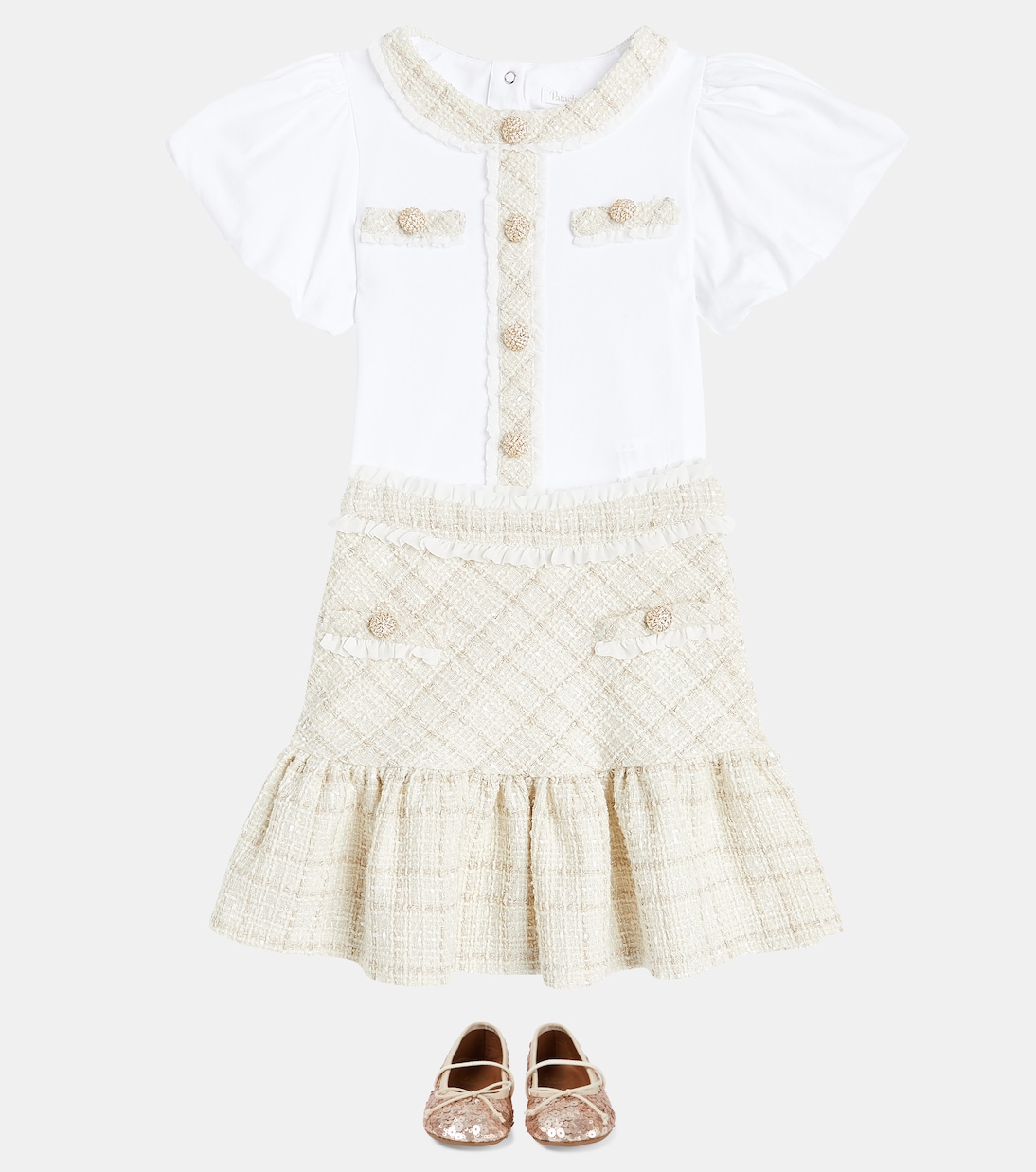 Tweed blouse and skirt set | Patachou