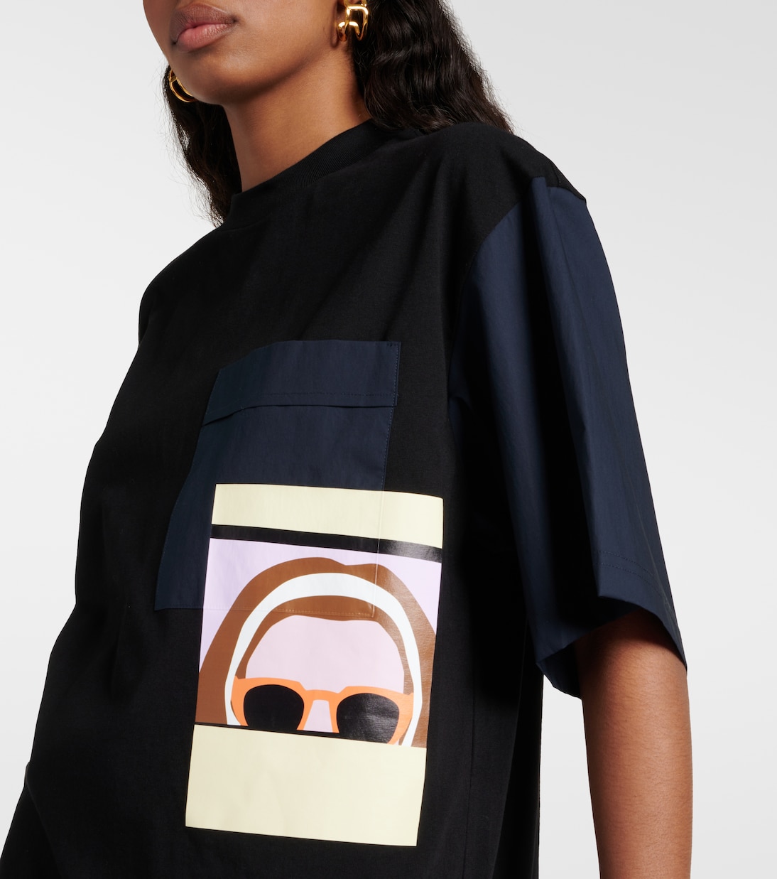 Printed cotton jersey T-shirt minidress  | Plan C