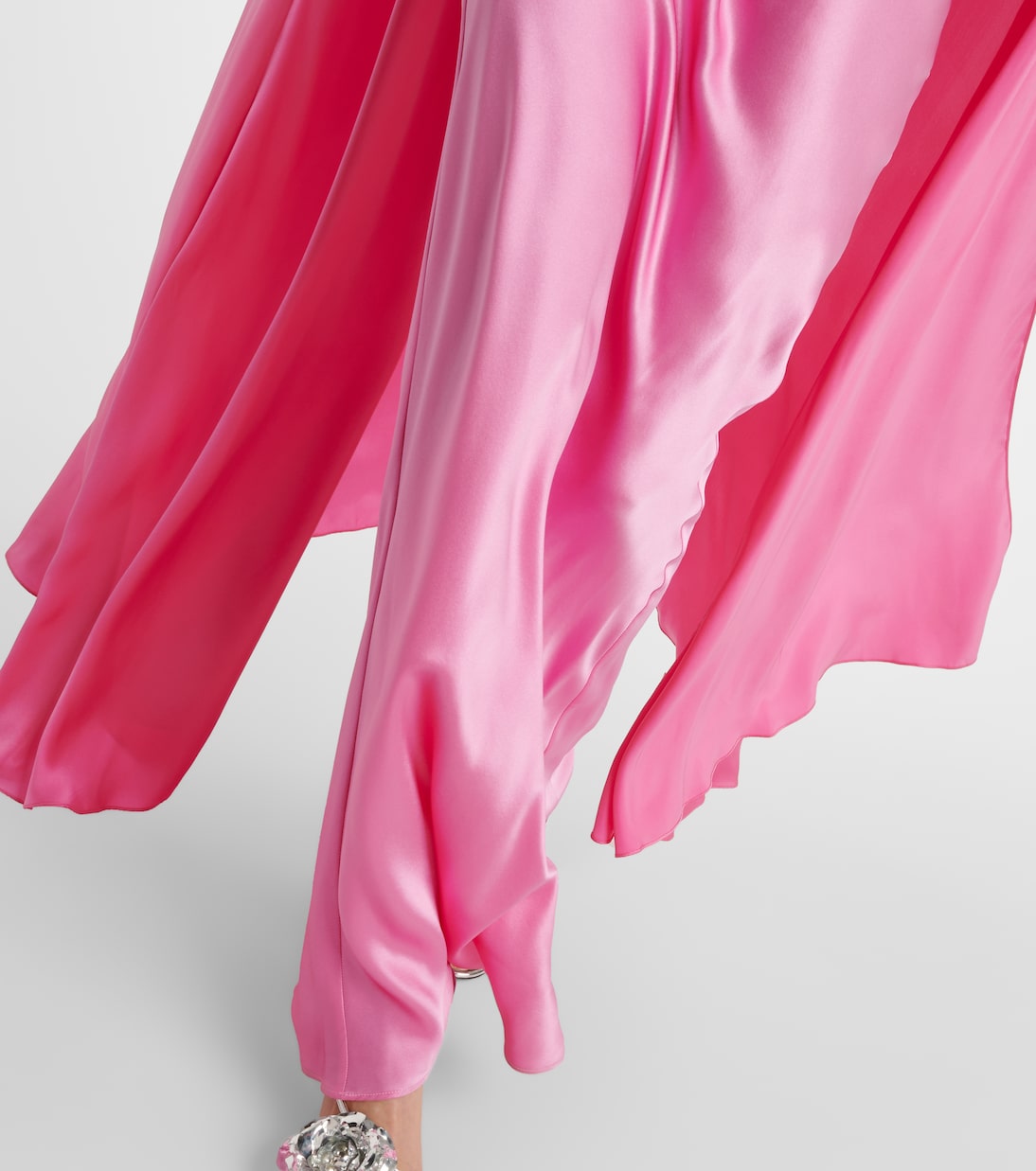 Vestido de fiesta de seda con capa | Rodarte