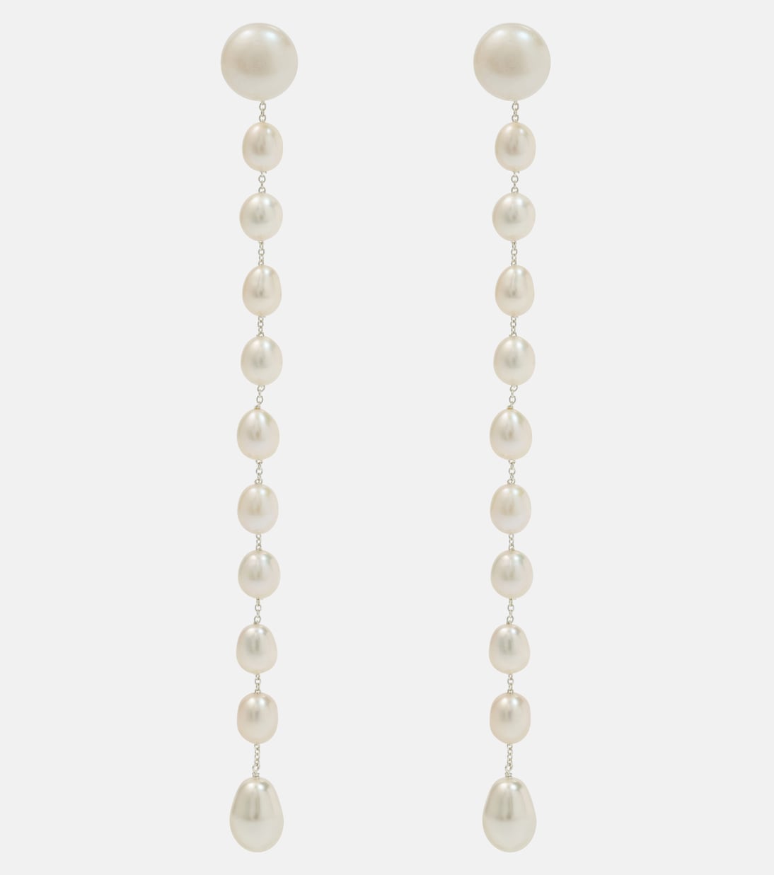 Boucles d'oreilles Passante Medium en argent sterling à perles | Sophie Buhai