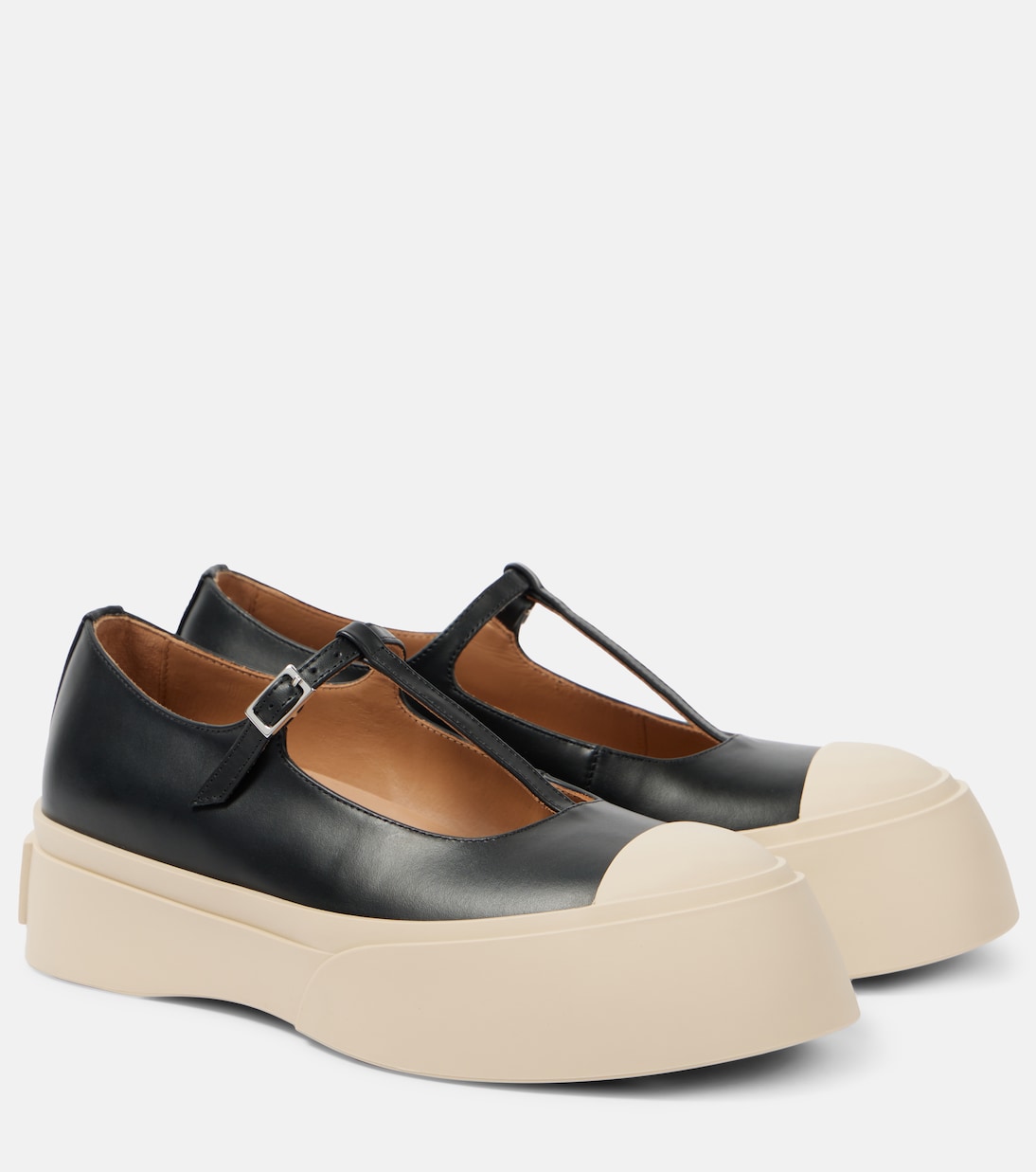 Leather platform Mary Jane flats | Marni
