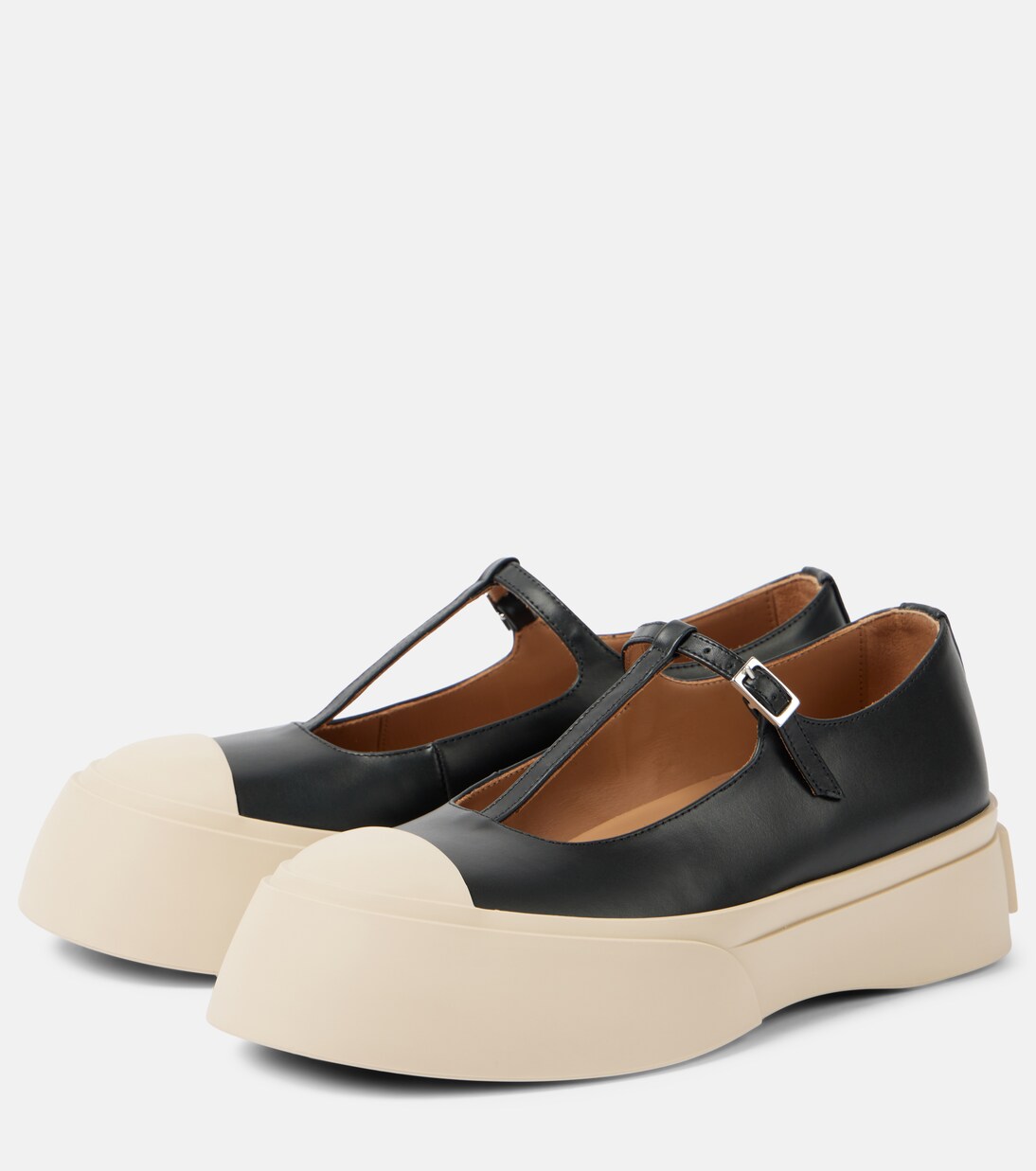 Leather platform Mary Jane flats | Marni