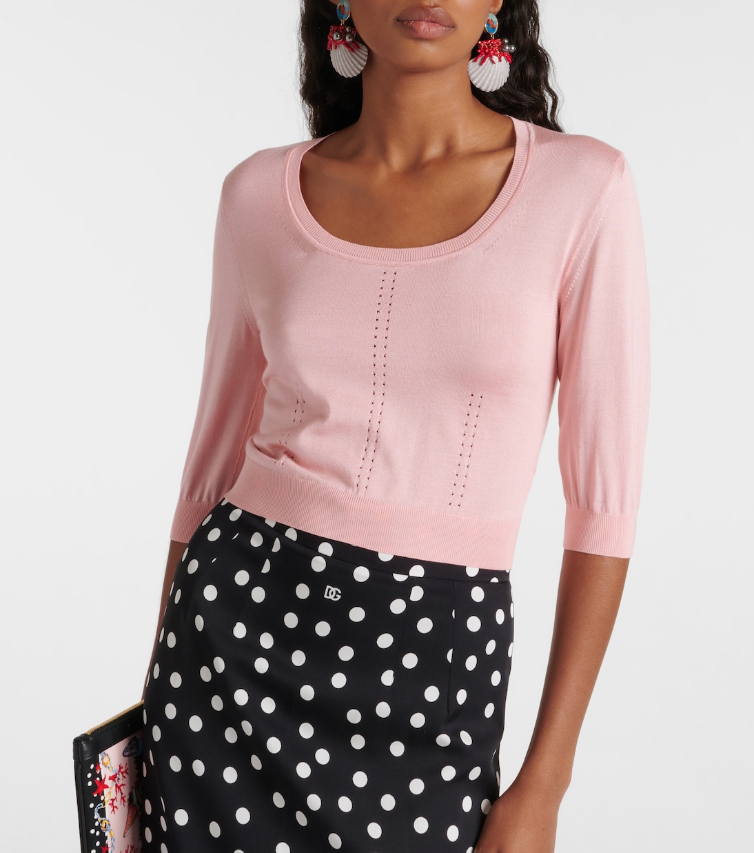 Capri pointelle silk sweater | Dolce&Gabbana