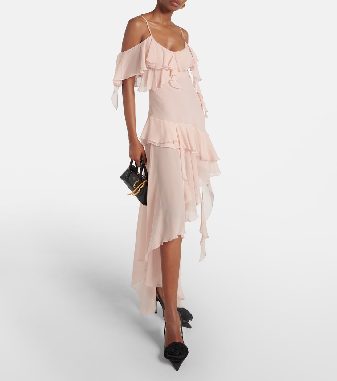 Ruffled silk georgette minidress | Blumarine