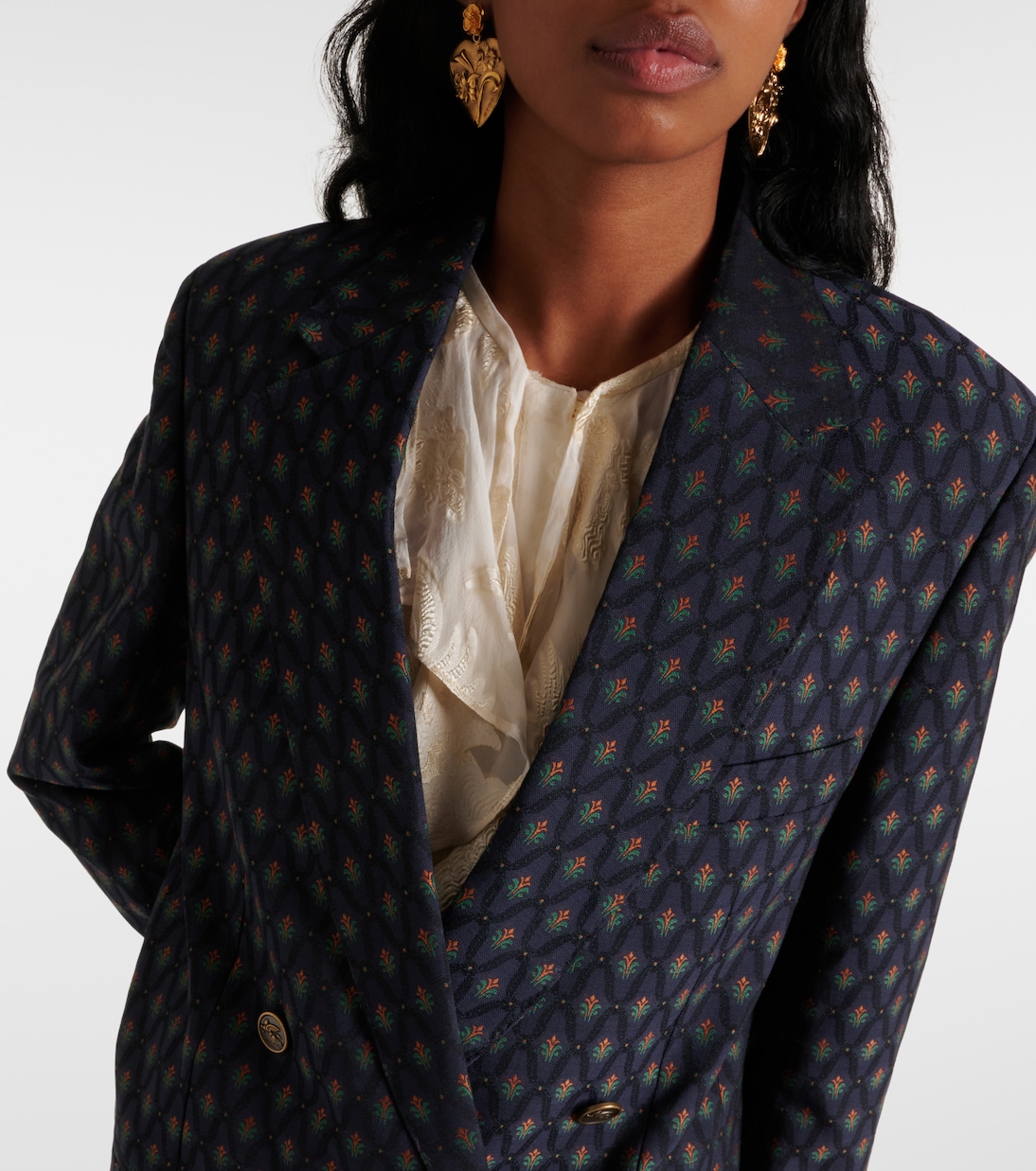 Blazer de lana y algodón estampado | Etro