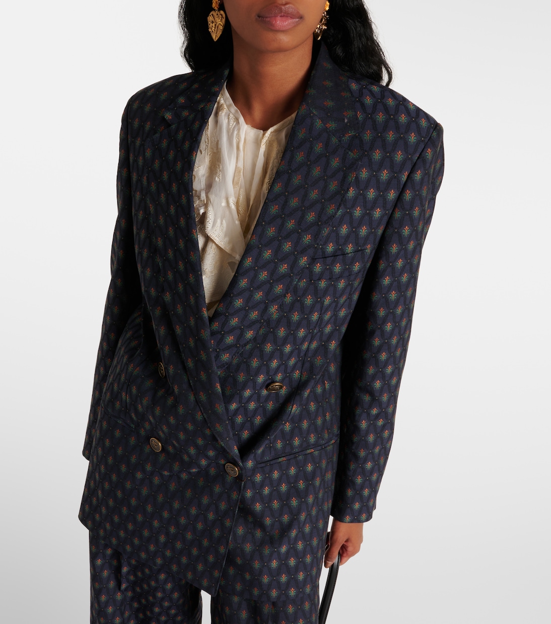 Blazer de lana y algodón estampado | Etro