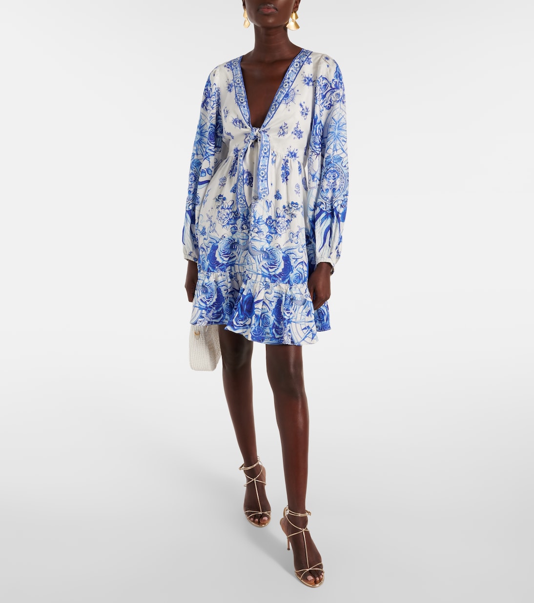 Vestido corto de seda con lazada | Camilla