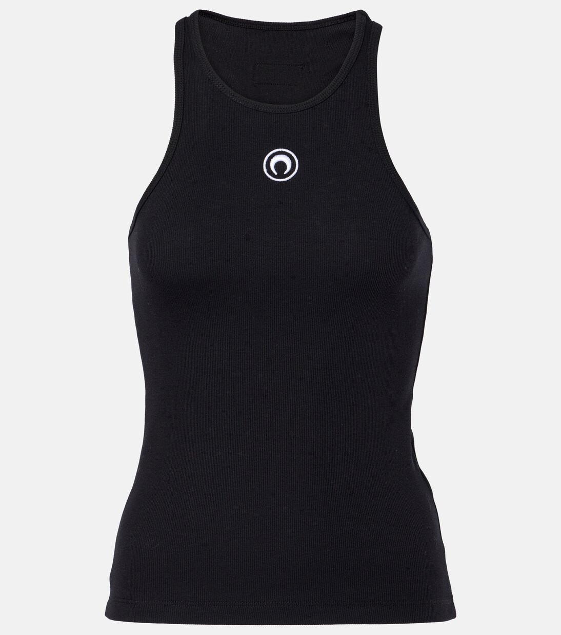 Logo cotton-blend jersey tank top in black - Marine Serre