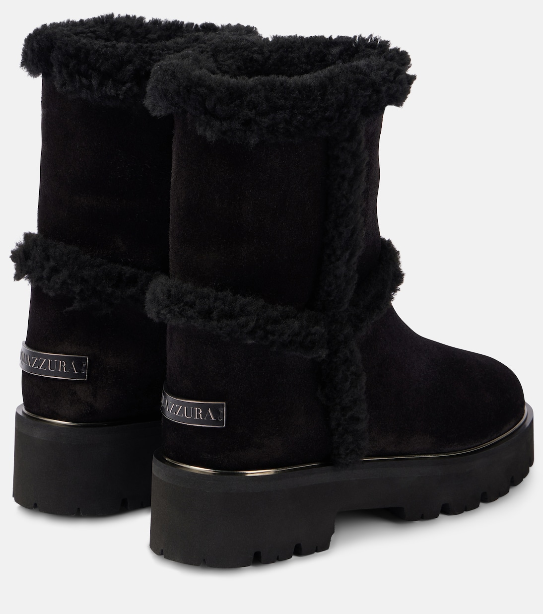 Stiefel Teddi aus Veloursleder mit Shearling | Aquazzura
