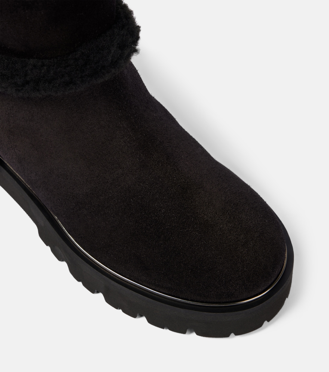 Stiefel Teddi aus Veloursleder mit Shearling | Aquazzura