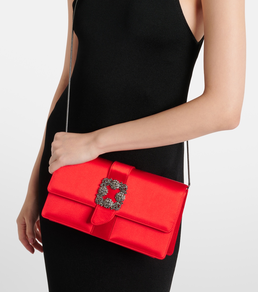 Capri embellished satin clutch | Manolo Blahnik