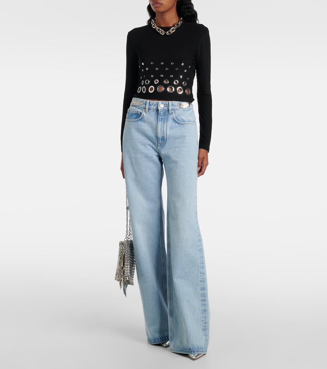 High-rise wide-leg jeans | Rabanne