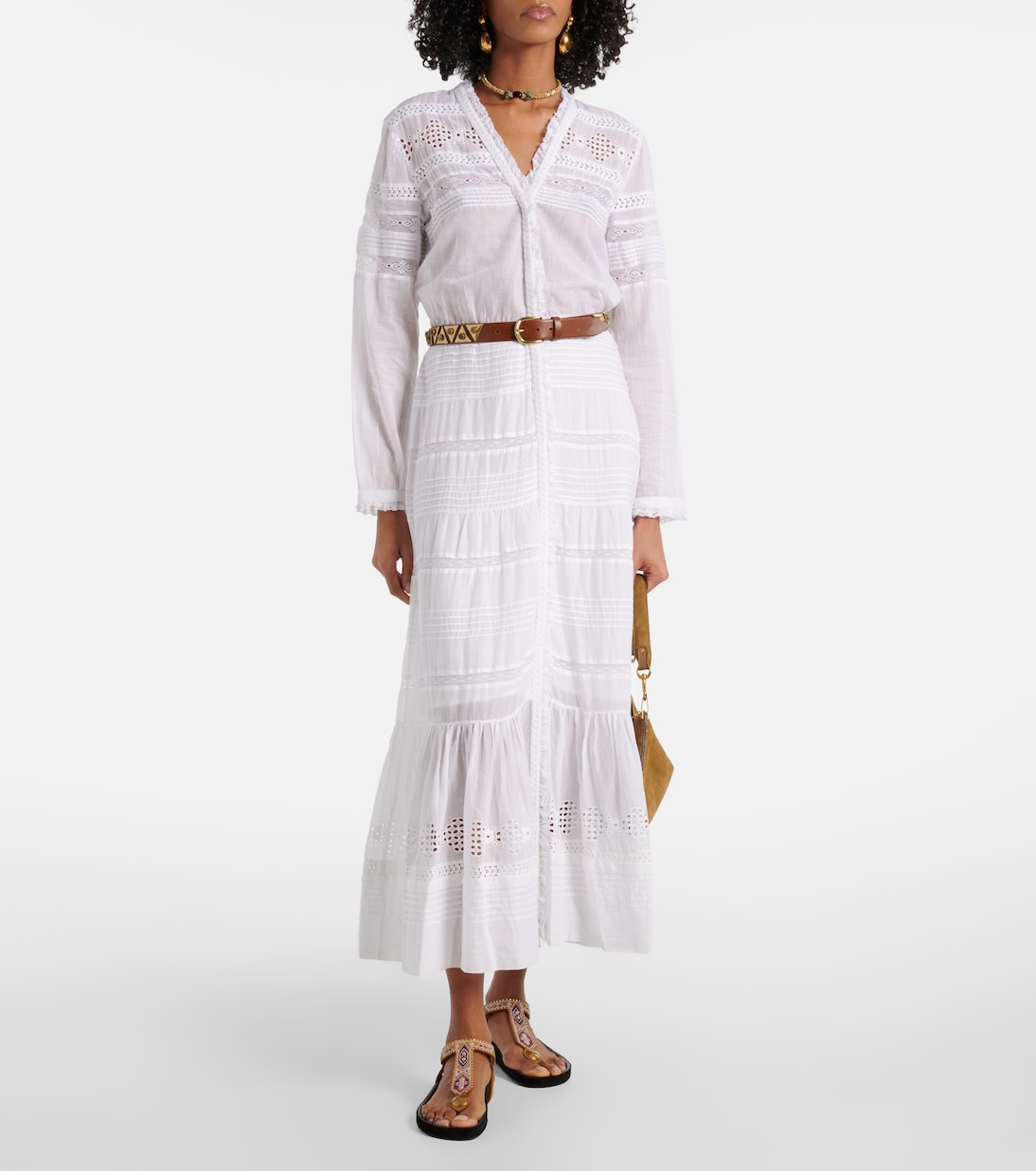 Daniva lace-trimmed cotton maxi dress | Marant Etoile