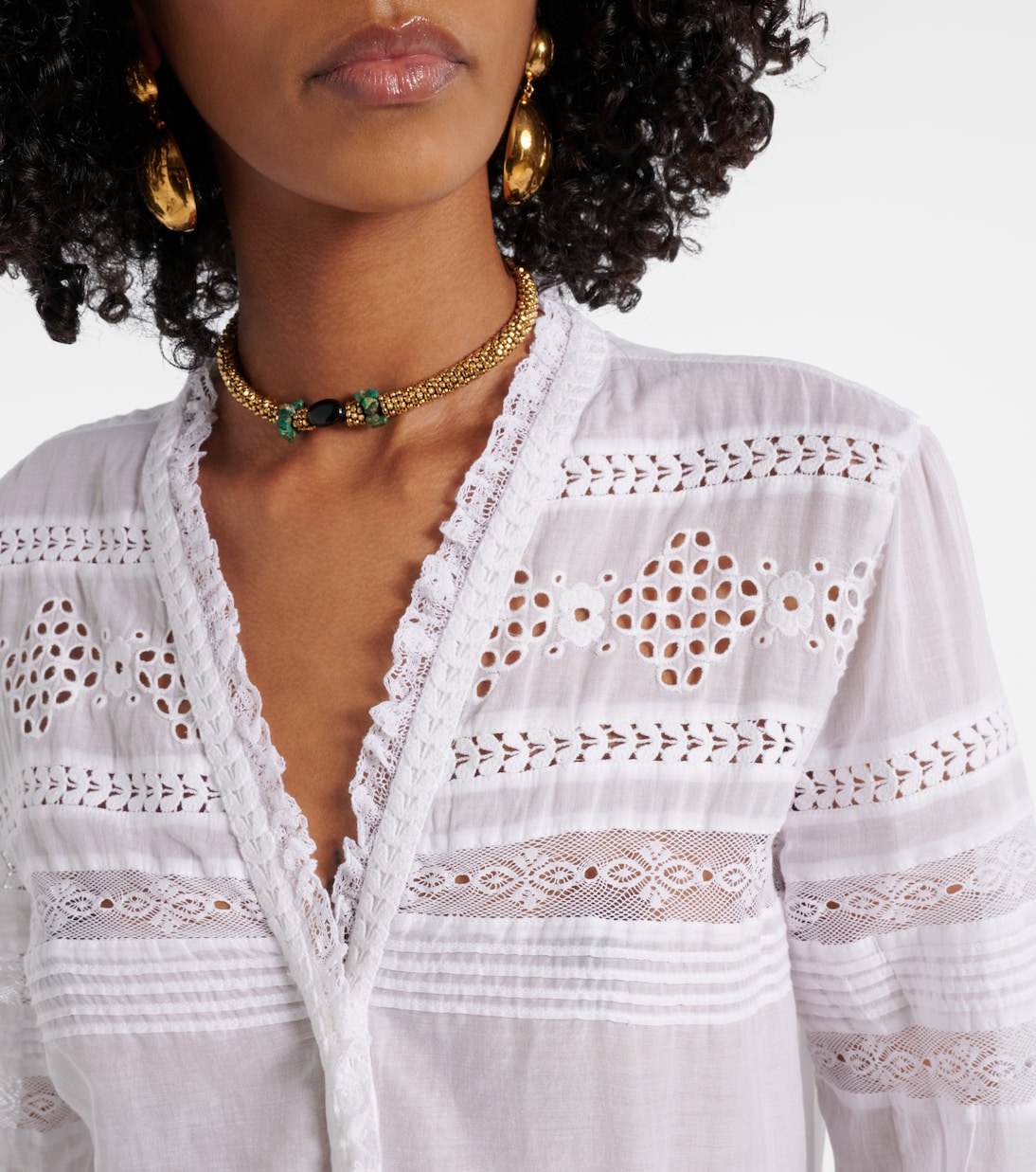 Daniva lace-trimmed cotton maxi dress | Marant Etoile