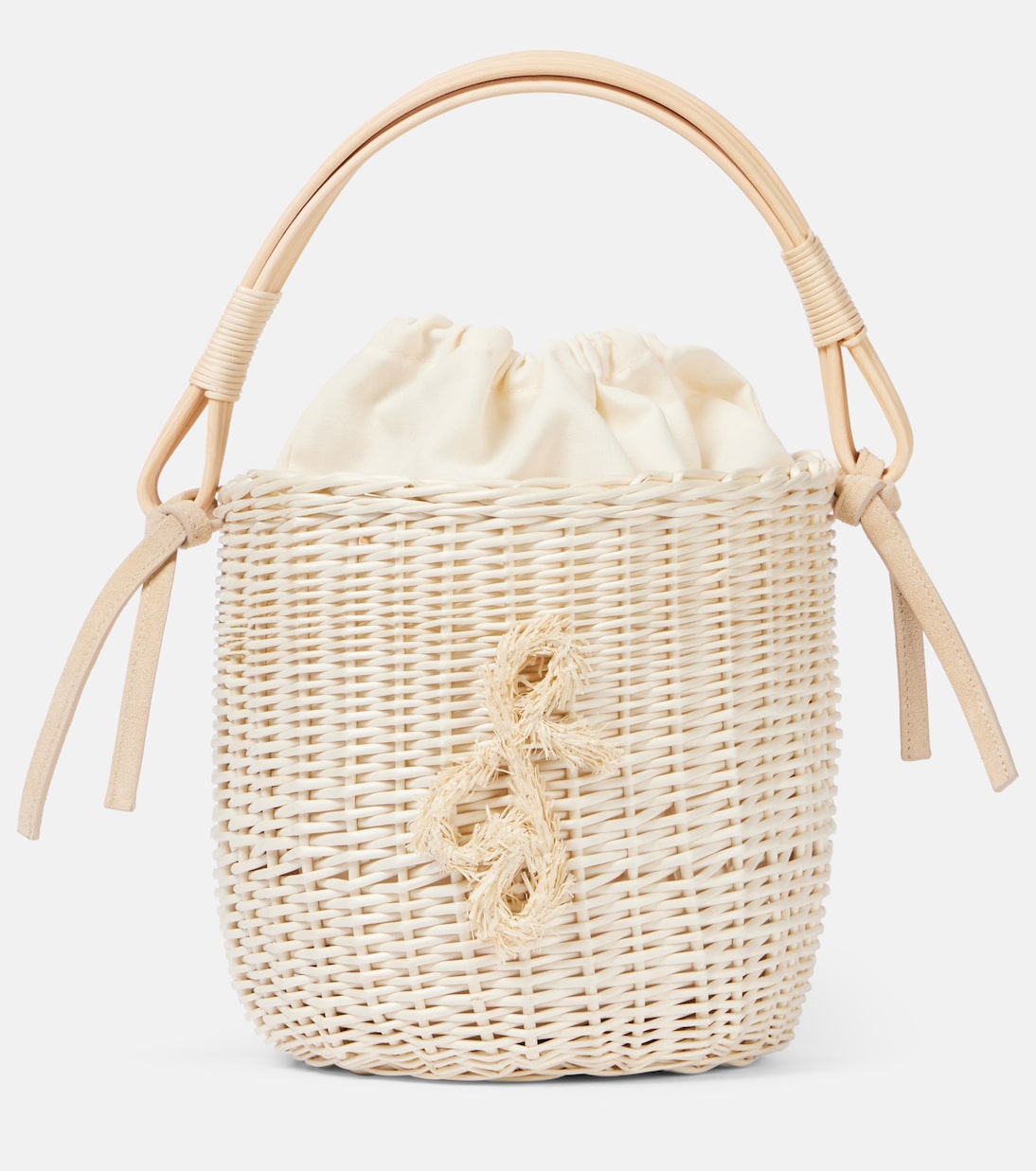 Iza rattan-trimmed wicker basket bag | Ruslan Baginskiy